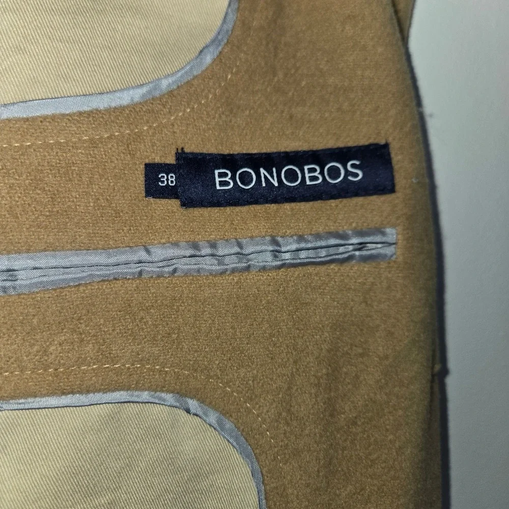 Bonobos Mens 38 Wool Cashmere Blazer Sport Coat Camel Tan Made in USA